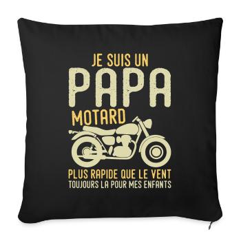Biker Dad, Motorcycle, Father's Day Gift - Sofa pillowcase 17,3'' x 17,3'' (45 x 45 cm) - black - Front