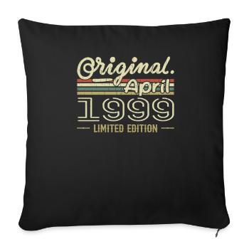 Avril 1999 Cadeau 26e Anniversaire Avril 1999 - Housse de coussin décorative 45 x 45 cm - noir - Devant