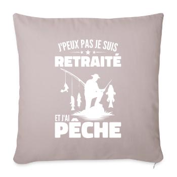 J'peux pas je suis retraité et j'ai pêche - Housse de coussin décorative 45 x 45 cm - taupe clair - Devant