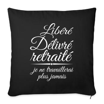 Released Issued Retired, Retirement Gift, Retired - Sofa pillowcase 17,3'' x 17,3'' (45 x 45 cm) - black - Front