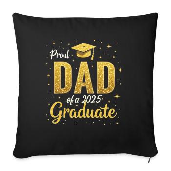 Proud dad of a 2025 graduate senior graduation - Sofa pillowcase 17,3'' x 17,3'' (45 x 45 cm) - black - Front
