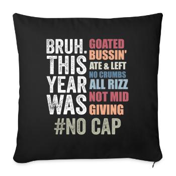 Bruh This Year Was Goated No Cap, Last Day School - Housse de coussin décorative 45 x 45 cm - noir - Devant