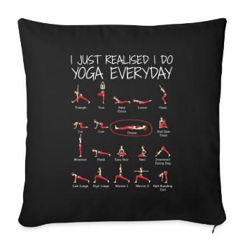 Cadeau Humour Yoga Cadeau Femmes Filles - Housse de coussin décorative 45 x 45 cm - noir - Devant