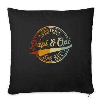 Bester Papi & Opi der Welt - Retro Look - Sofakissenbezug 45 x 45 cm - Schwarz - Vorne