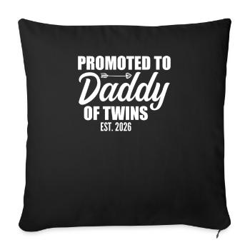 Promoted to Daddy of Twins 2026 Baby Announcement - Housse de coussin décorative 45 x 45 cm - noir - Devant