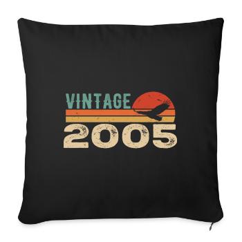 Vintage 2005 Cadeau D'anniversaire 2005 Retro 2005 - Housse de coussin décorative 45 x 45 cm - noir - Devant