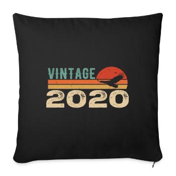 Vintage 2020 Cadeau D'anniversaire 2020 Retro 2020 - Housse de coussin décorative 45 x 45 cm - noir - Devant