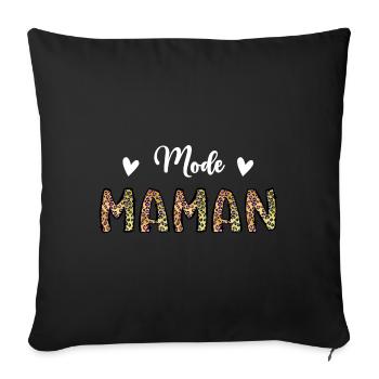 Mode maman - Housse de coussin décorative 45 x 45 cm - noir - Devant