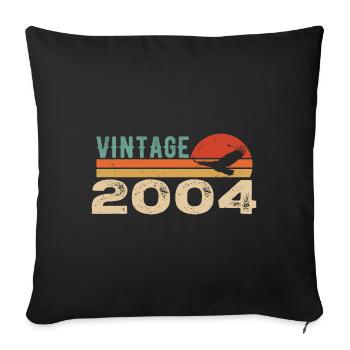 Jahrgang 2004 Retro 2004 Geburtstagsgeschenk - Sofakissenbezug 45 x 45 cm - Schwarz - Vorne