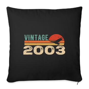 Jahrgang 2003 Geburtstagsgeschenk 2003 Retro 2003 - Sofakissenbezug 45 x 45 cm - Schwarz - Vorne