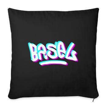 Basel Day Graffiti - Sofa pillowcase 17,3'' x 17,3'' (45 x 45 cm) - black - Front