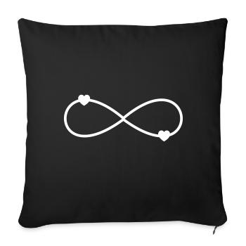 Infinity Symbol Infinity with 2 hearts - Sofa pillowcase 17,3'' x 17,3'' (45 x 45 cm) - black - Front