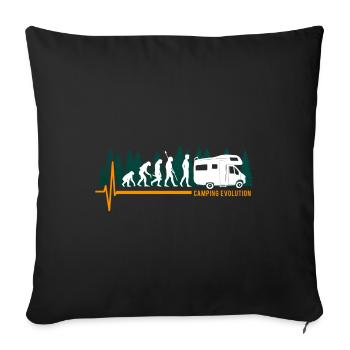 Camping Evolution campeur - Housse de coussin décorative 45 x 45 cm - noir - Devant