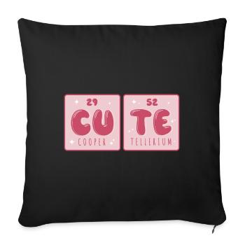 Sweet Copper Tellerium Cute Chemistry Chemist Flirt - Sofa pillowcase 17,3'' x 17,3'' (45 x 45 cm) - black - Front