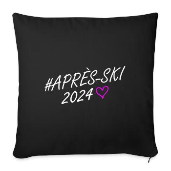 Après Ski 2024 Heart Trip - Sofa pillowcase 17,3'' x 17,3'' (45 x 45 cm) - black - Front