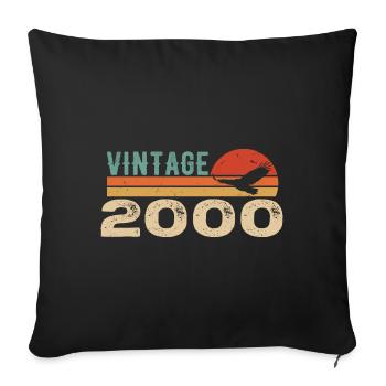 Vintage 2000 Retro 2000 Geburtstagsgeschenk - Sofakissenbezug 45 x 45 cm - Schwarz - Vorne
