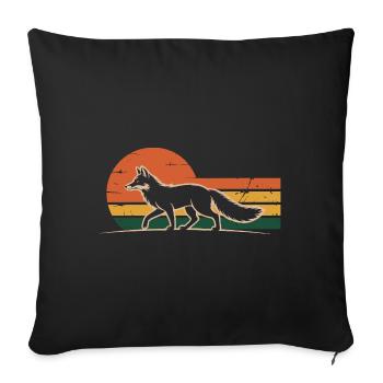 Renard rétro - Housse de coussin décorative 45 x 45 cm - noir - Devant