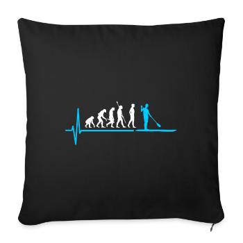 Stand Up Paddle Evolution - SUP Heartbeat - Sofa pillowcase 17,3'' x 17,3'' (45 x 45 cm) - black - Front