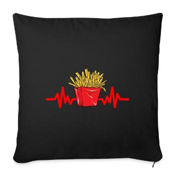 ECG Frites - Housse de coussin décorative 45 x 45 cm - noir - Devant