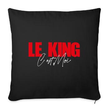 Le King c'est moi. Fête des rois. Roi pour un jour - Housse de coussin décorative 45 x 45 cm - noir - Devant