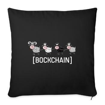 Bockchain - Blockchain Drôle de mouton Informaticien - Housse de coussin décorative 45 x 45 cm - noir - Devant