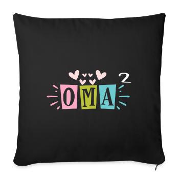 Grandma to the power of two - Sofa pillowcase 17,3'' x 17,3'' (45 x 45 cm) - black - Front