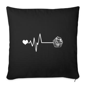 Muffin Pulse Coeur Amour - Housse de coussin décorative 45 x 45 cm - noir - Devant