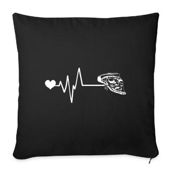 Pizza Pulse Heart Love - Sofa pillowcase 17,3'' x 17,3'' (45 x 45 cm) - black - Front