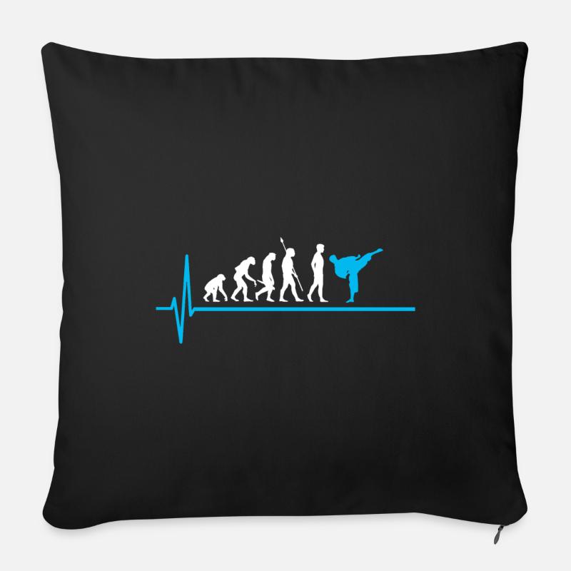Karate Evolution Kickboxen Herzschlag - Sofakissenbezug 45 x 45 cm - Schwarz