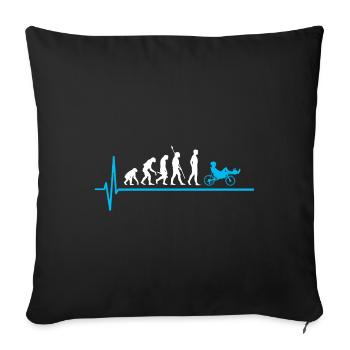 Evolution Liegerad Radfahrer - Sofakissenbezug 45 x 45 cm - Schwarz - Vorne