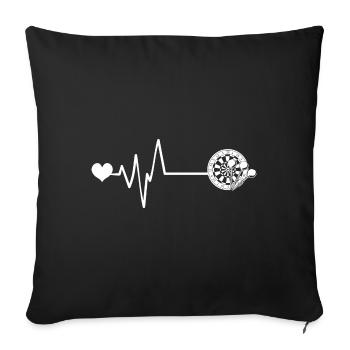 Fléchettes Sport Pulse Heartbeat - Housse de coussin décorative 45 x 45 cm - noir - Devant