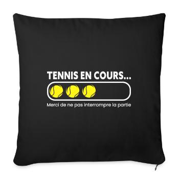 Tennis En Cours Partie - Housse de coussin décorative 45 x 45 cm - noir - Devant