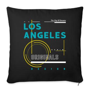 Los Angeles Streetwear Lettrage Californie - Housse de coussin décorative 45 x 45 cm - noir - Devant