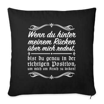 Leck mich | lustige Sprüche, Provokation - Sofakissenbezug 45 x 45 cm - Schwarz - Vorne