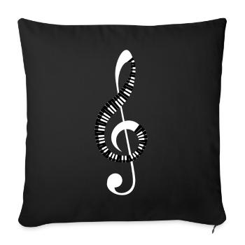 Treble spiral of piano keys - Sofa pillowcase 17,3'' x 17,3'' (45 x 45 cm) - black - Front