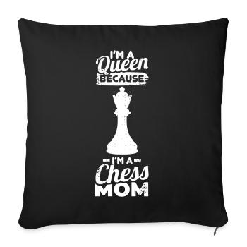 Chess mom - Sofa pillowcase 17,3'' x 17,3'' (45 x 45 cm) - black - Front