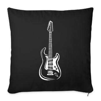 Illustration d’une guitare électrique - musiciens et groupes - Housse de coussin décorative 45 x 45 cm - noir - Devant