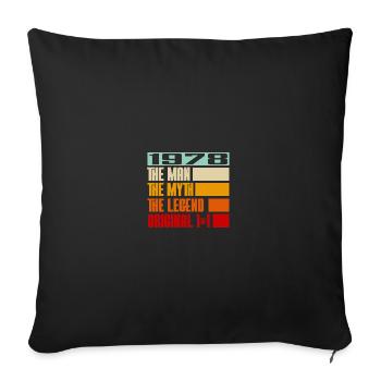 1978 L'homme Mythe Légende - Sofa pillowcase 17,3'' x 17,3'' (45 x 45 cm) - black - Front