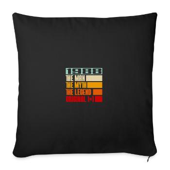 1988 Légende Originale Homme Mythique - Housse de coussin décorative 45 x 45 cm - noir - Devant