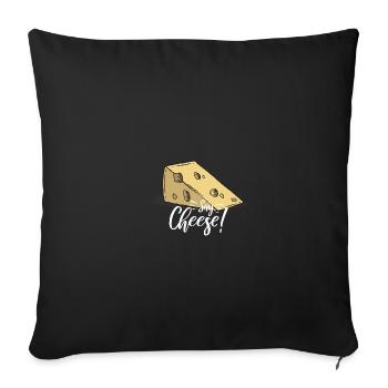 Fromage - Housse de coussin décorative 45 x 45 cm - noir - Devant