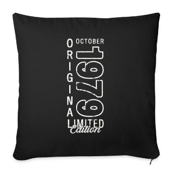 44th Birthday Gift Husband October Vintage 1979 - Sofa pillowcase 17,3'' x 17,3'' (45 x 45 cm) - black - Front