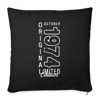 49th Birthday Gift Husband October Vintage 1974 - Sofa pillowcase 17,3'' x 17,3'' (45 x 45 cm) - black - Front