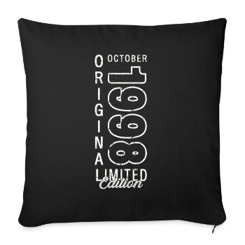 25th Birthday Gift Husband October Vintage 1998 - Sofa pillowcase 17,3'' x 17,3'' (45 x 45 cm) - black - Front