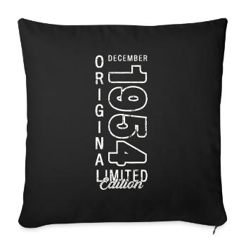 69e anniversaire Original Décembre Né 1954 - Housse de coussin décorative 45 x 45 cm - noir - Devant