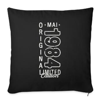 Date de naissance 1984 Mai 1984 Millésime 1984 Légende 84 - Housse de coussin décorative 45 x 45 cm - noir - Devant