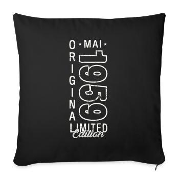 Anniversaire 1959 Mai 1959 Millésime 1959 Légende 59 - Housse de coussin décorative 45 x 45 cm - noir - Devant