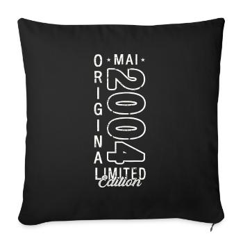 Geburtstag 2004 Mai 2004 Jahrgang 2004 Legende 04 - Sofakissenbezug 45 x 45 cm - Schwarz - Vorne