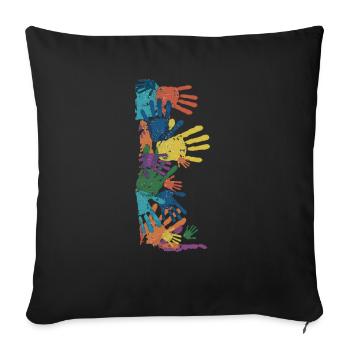 HANDS OF TOUCH - Sofa pillowcase 17,3'' x 17,3'' (45 x 45 cm) - black - Front