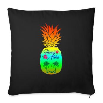 ananas - Housse de coussin décorative 45 x 45 cm - noir - Devant