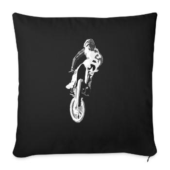Motocross Racing T-Shirt Enduro T Shirt Supercross - Sofa pillowcase 17,3'' x 17,3'' (45 x 45 cm) - black - Front